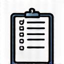 Icono de un portapapeles con un plan de proyecto